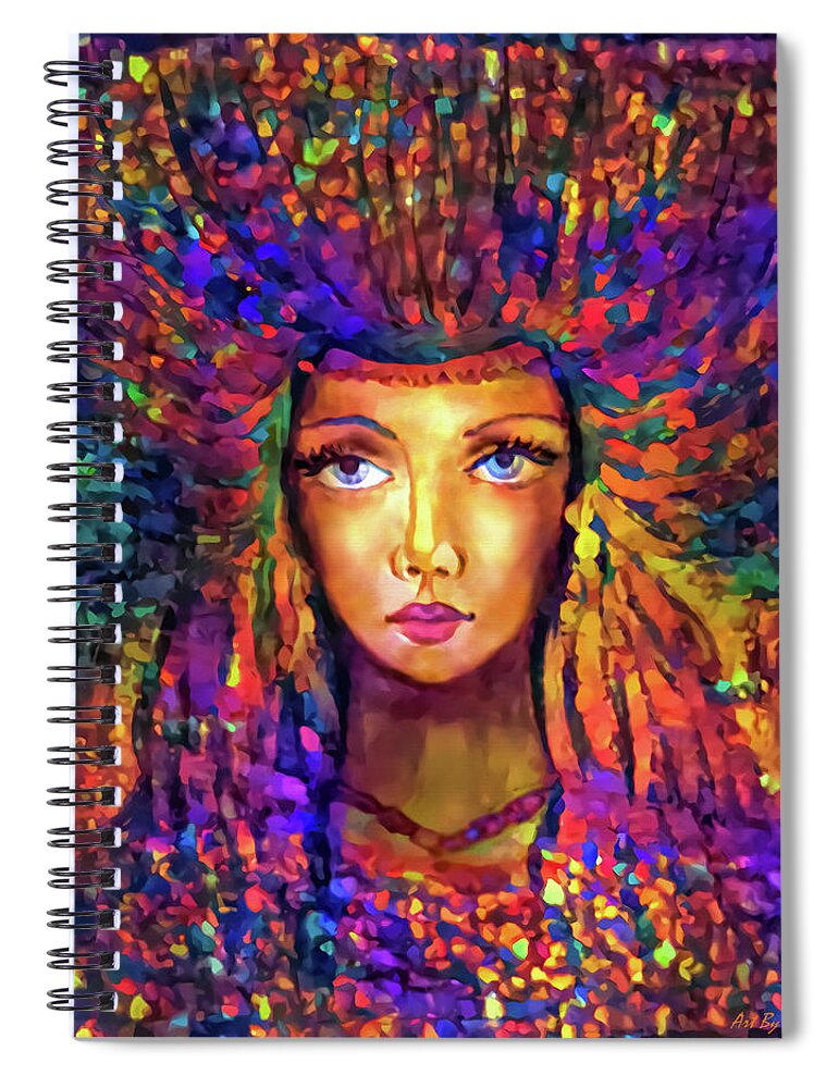 Beautiful Nymph Spiral Notebook featuring the painting Beautiful Nymph 3 by Lilia S