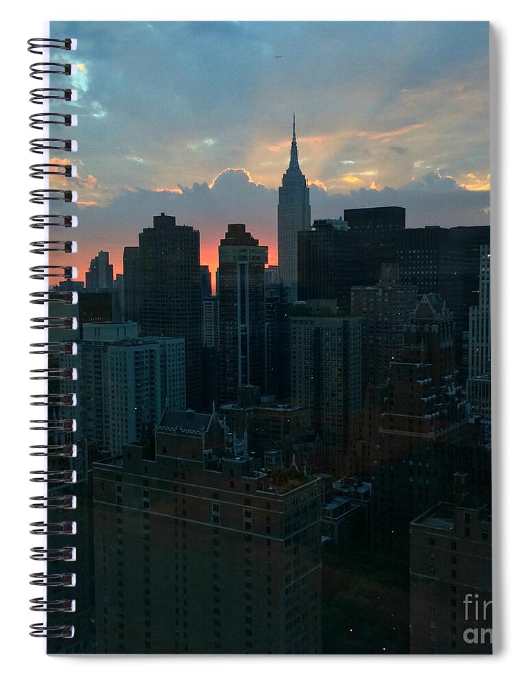 Manhattan Spiral Notebook featuring the photograph Beautiful Sky - Sunset in New York by Miriam Danar