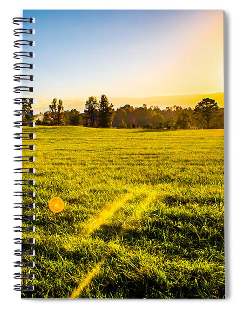 Farm Spiral Notebook featuring the photograph Beautiful Sunset Hues on the Farm by Parker Cunningham