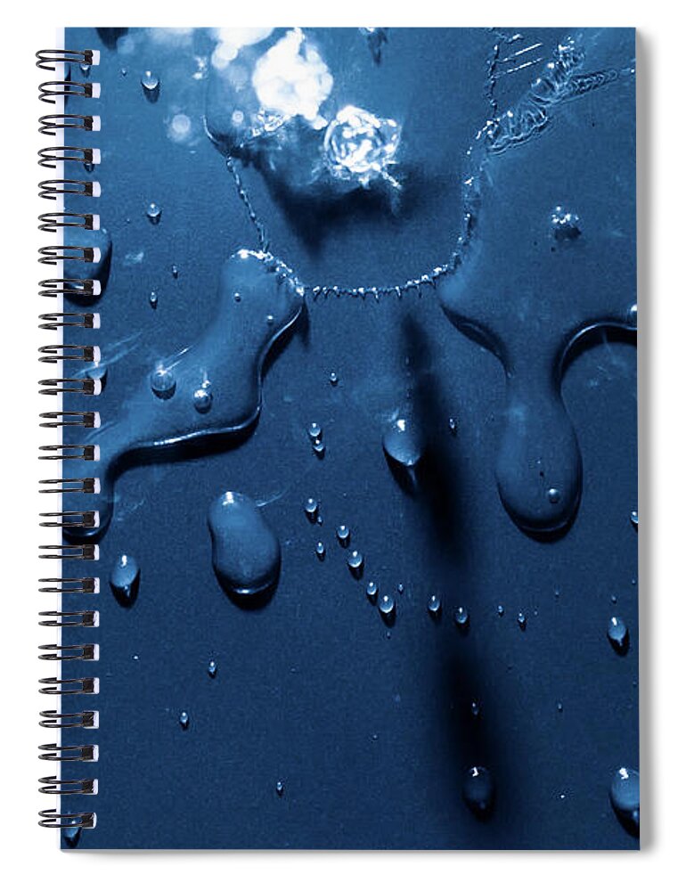 Splash Spiral Notebook featuring the photograph Beautiful water splashes viewed from above by Simon Bratt