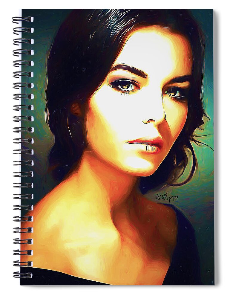 Paint Spiral Notebook featuring the painting Beautiful woman portrait by Nenad Vasic