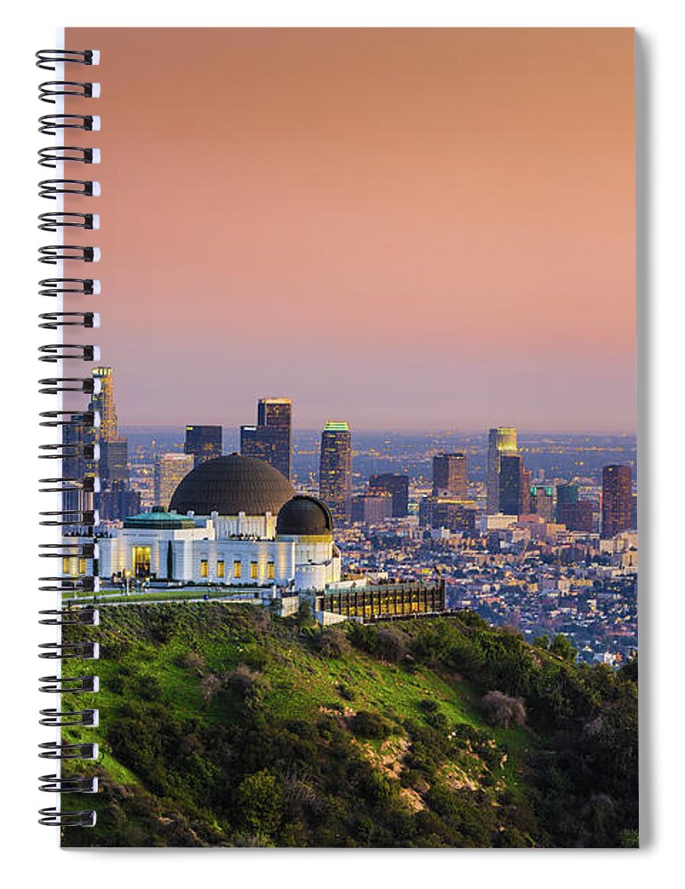 Griffith Observatory Spiral Notebook featuring the photograph Beauty on the hill by Scott Campbell