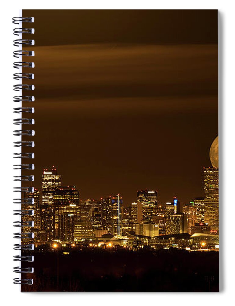 Beaver Moon Spiral Notebook featuring the photograph Beaver Moonrise by Kristal Kraft