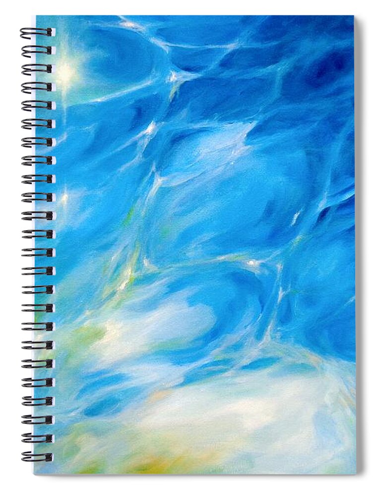 Water Spiral Notebook featuring the painting Becoming Crystal Clear by Dina Dargo