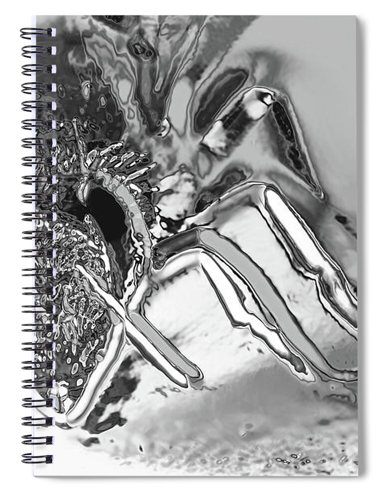 Macro Spiral Notebook featuring the photograph Bee in macro Chrome by Micah May