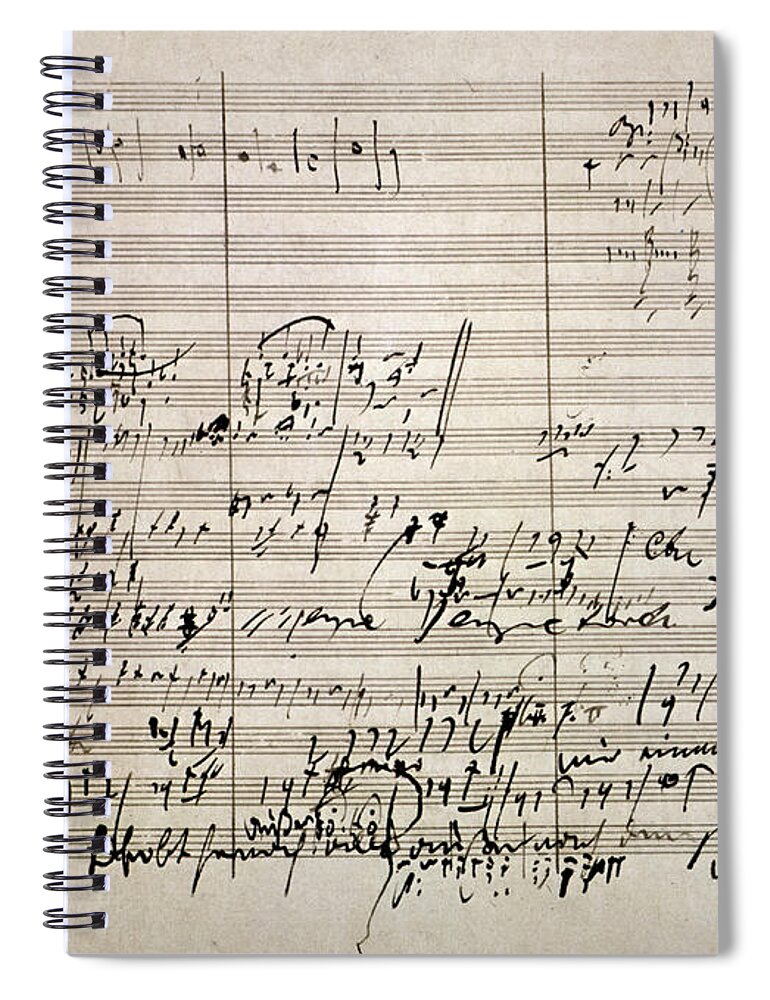 18th Century Spiral Notebook featuring the photograph Beethoven Manuscript by Granger