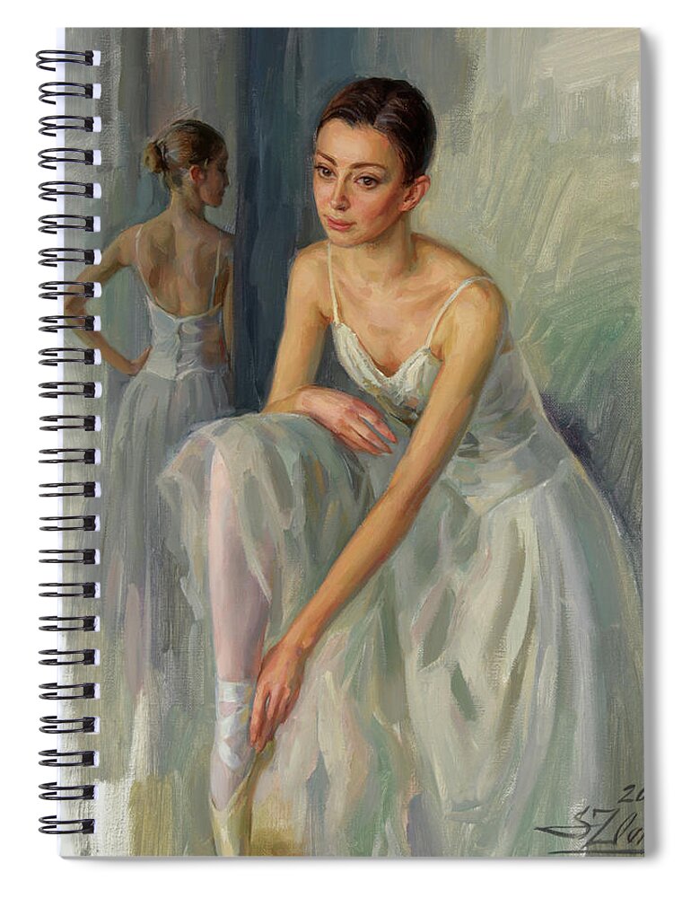 Ballet Spiral Notebook featuring the painting Before a Rehearsal by Serguei Zlenko