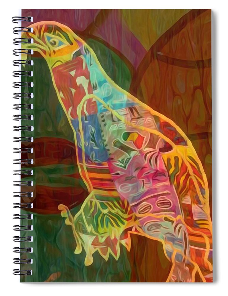 Take Off By Fania Simon Spiral Notebook featuring the mixed media Before Take Off by Fania Simon