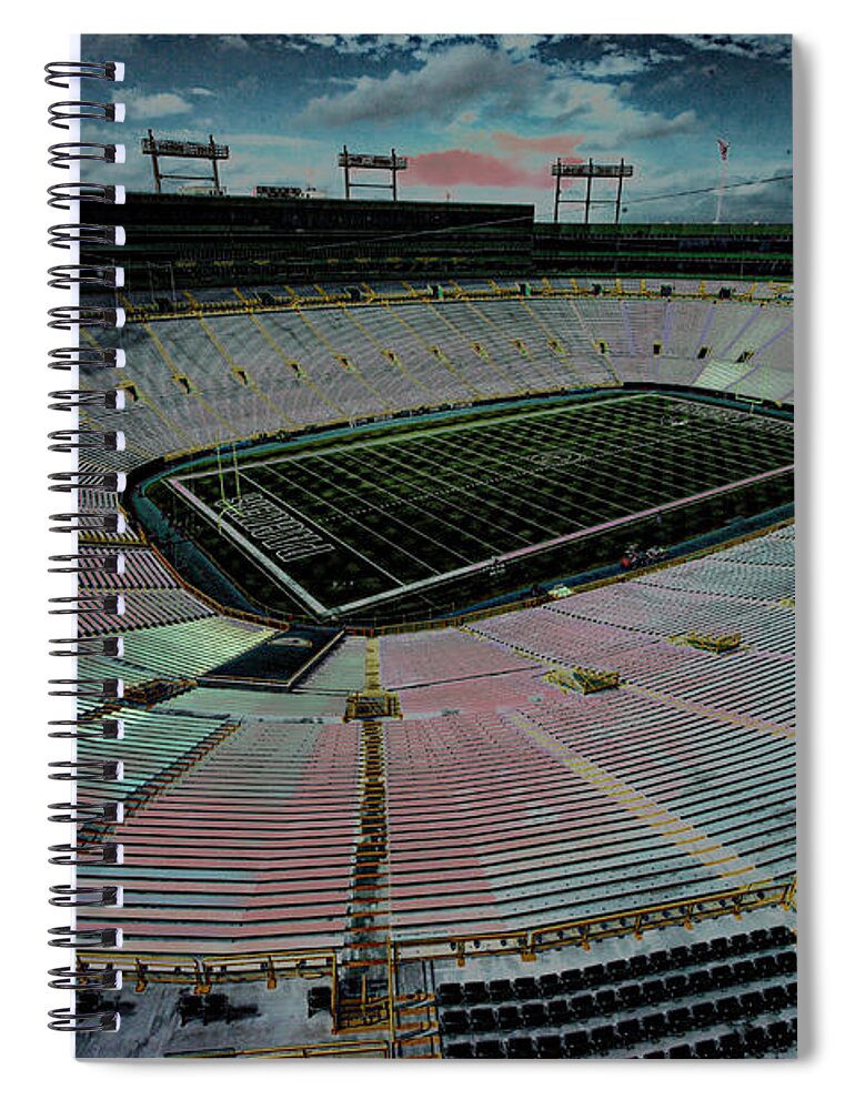 Lambeau Spiral Notebook featuring the photograph Before The Game At Lambeau by Lawrence Christopher