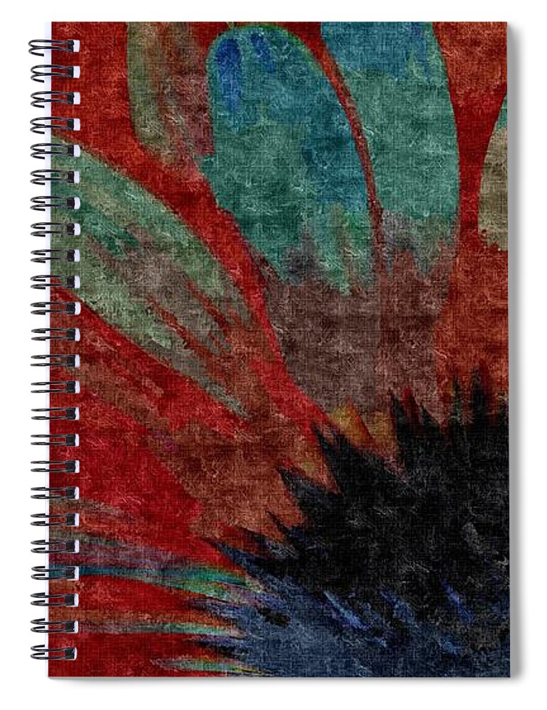 Daisy Spiral Notebook featuring the mixed media Behind Daisy by Jacqueline McReynolds