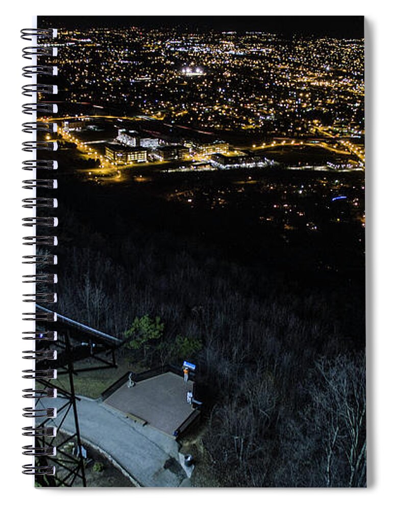 Roanoke Spiral Notebook featuring the photograph Behind the Star 2 by Star City SkyCams