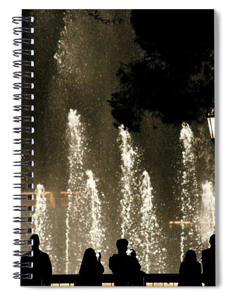 Bellagio Hotel Spiral Notebook featuring the photograph Bellagio Water Show by Marilyn Hunt