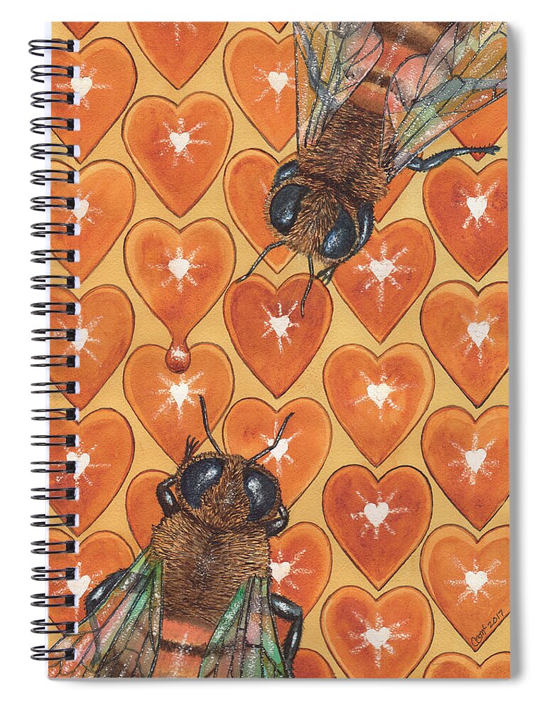 Bee Spiral Notebook featuring the painting Beloved by Catherine G McElroy