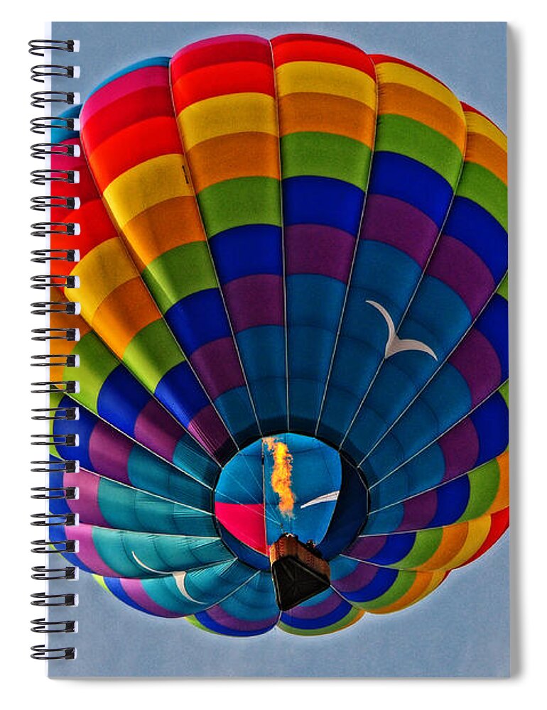 Hot Spiral Notebook featuring the photograph Below a Balloon by Mike Martin