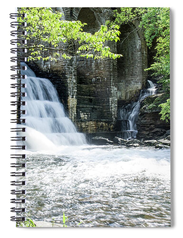 Landscape Spiral Notebook featuring the photograph Below the Dam by Thomas Whitehurst