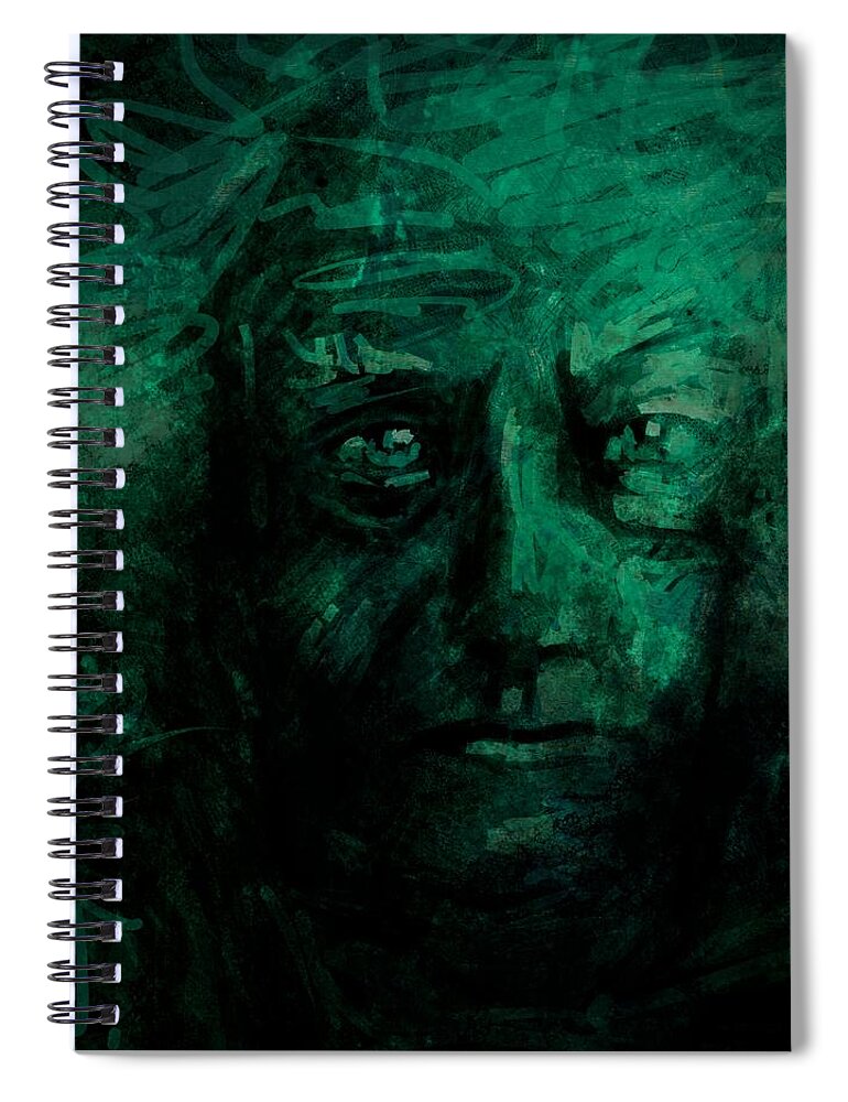 Portrait Spiral Notebook featuring the digital art Benjamin by Jim Vance