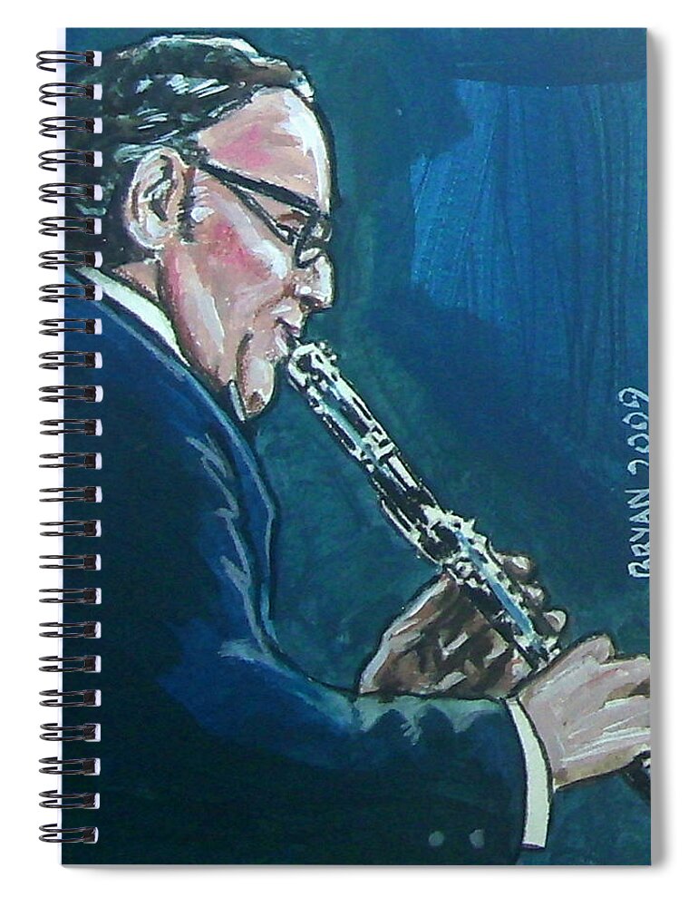 Benny Goodman Spiral Notebook featuring the painting Benny Goodman by Bryan Bustard