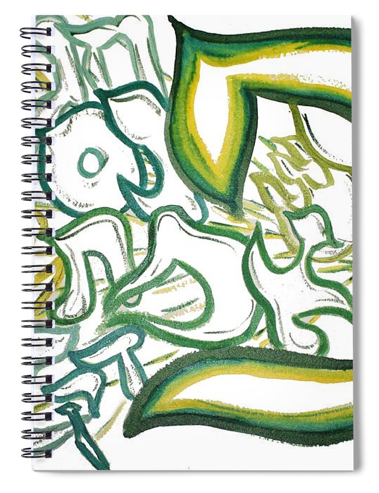 Pey Bereshit Aleph Alef Beit Bet Spiral Notebook featuring the painting BERESHIT in the PEY by Hebrewletters SL