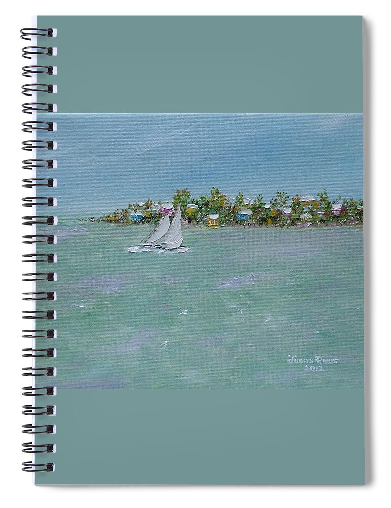 Bermuda Spiral Notebook featuring the painting Bermuda Bound by Judith Rhue