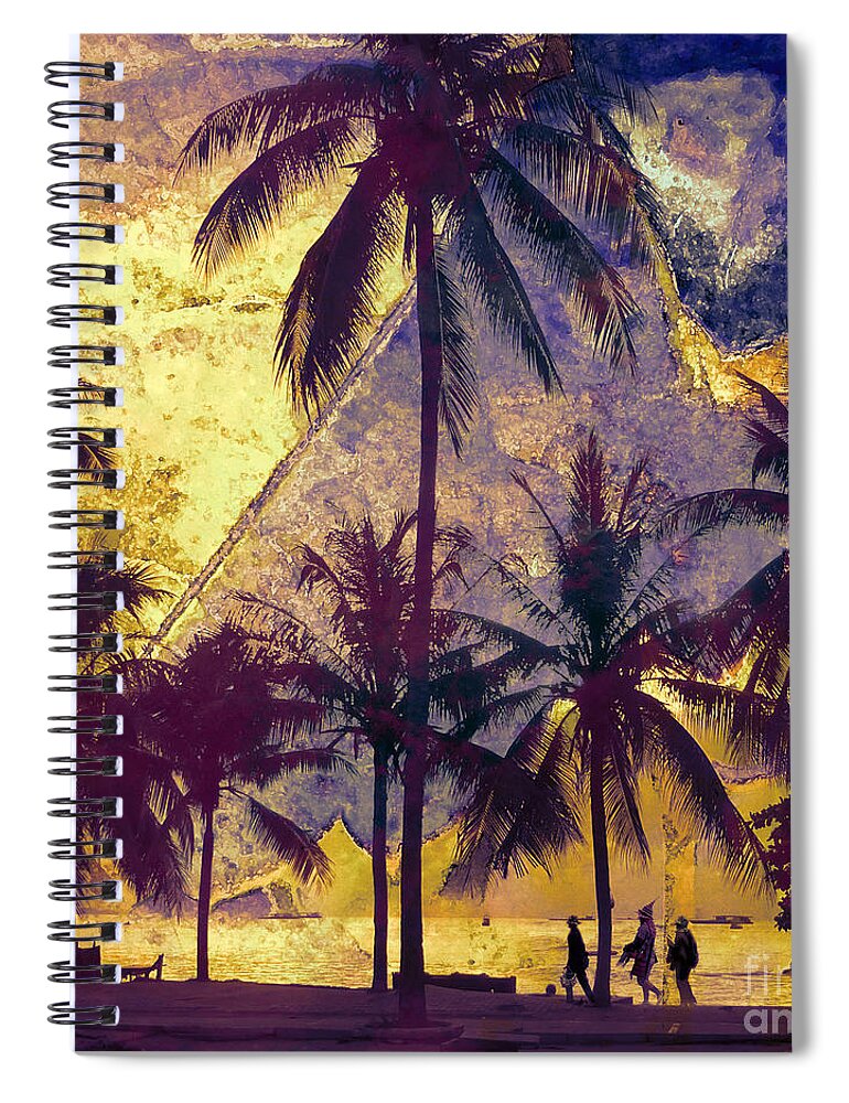 Palm Trees Spiral Notebook featuring the photograph Beside the Sea by LemonArt Photography