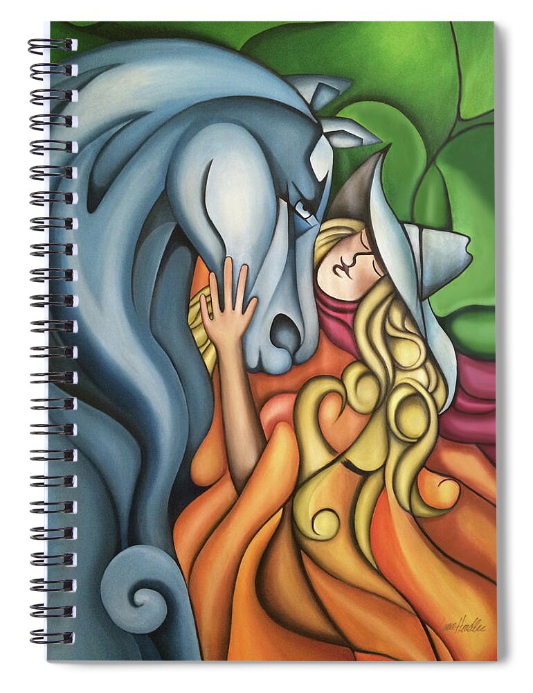 Horse Spiral Notebook featuring the painting Pony Girl by Lance Headlee
