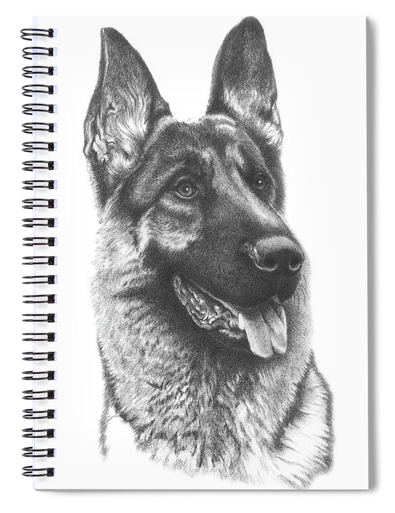 German Shepherd Spiral Notebook featuring the drawing Best In Show by Louise Howarth
