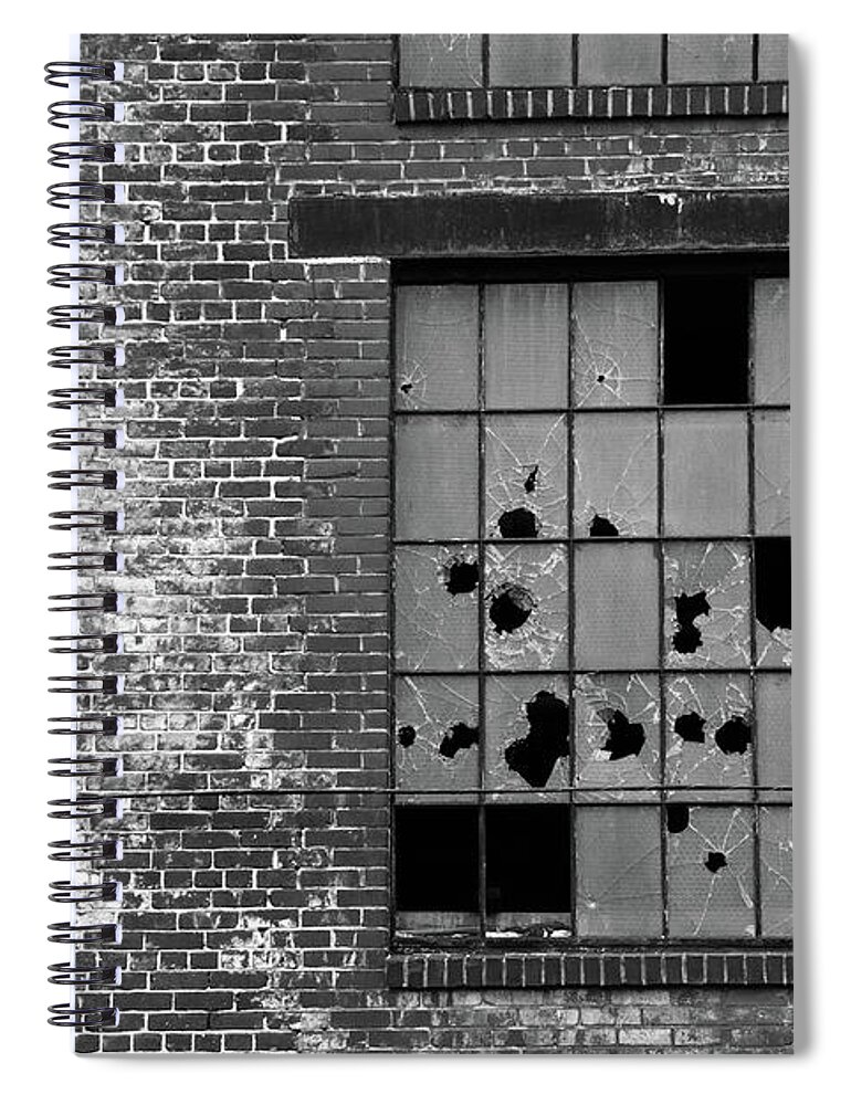 Window Spiral Notebook featuring the photograph Bethlehem Steel Window by Jennifer Ancker