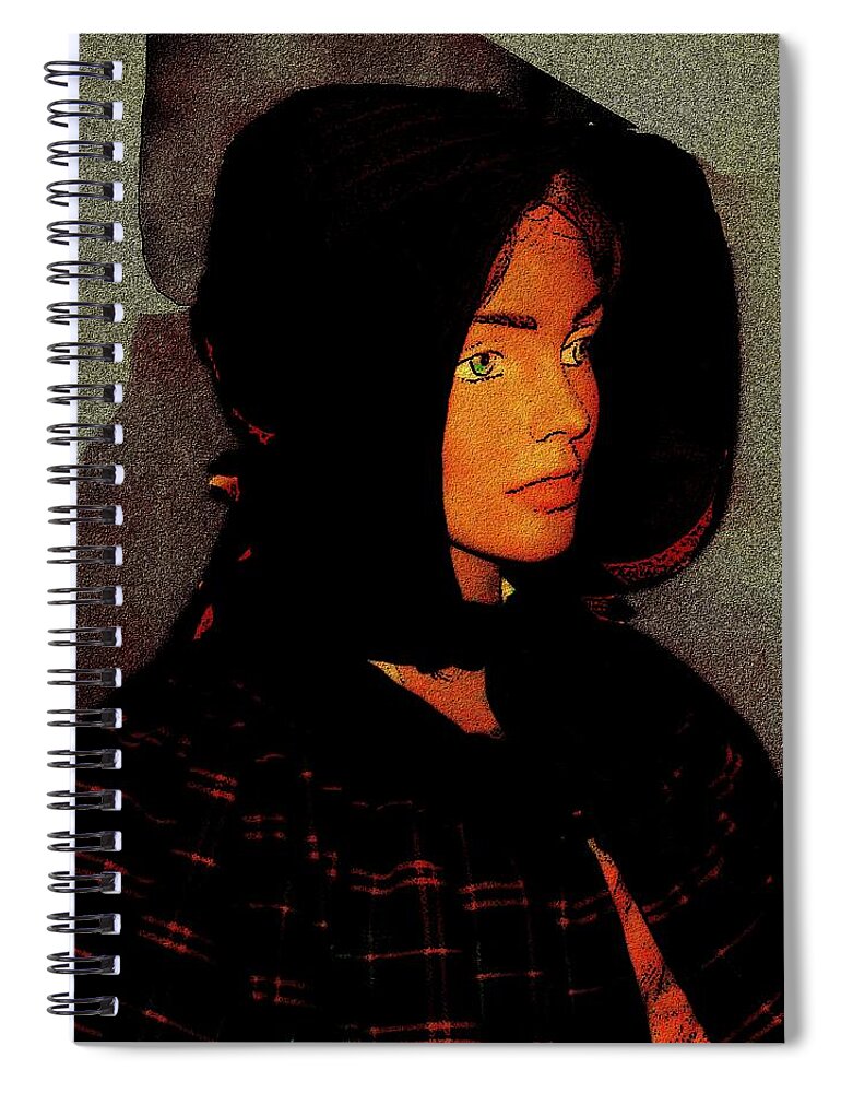Woman In Hood Spiral Notebook featuring the digital art Beware the Wolf by Cliff Wilson