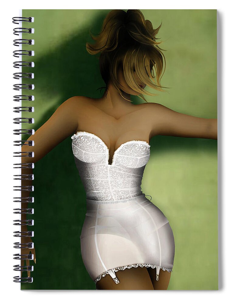 Beyonce Spiral Notebook featuring the digital art Beyonce - Deja Vu 4 by Bo Kev