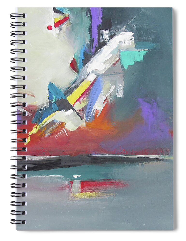 Abstract Spiral Notebook featuring the painting Beyond Reflection by John Gholson