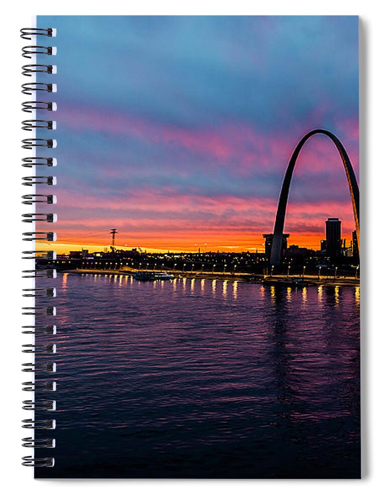 St. Louis Spiral Notebook featuring the photograph Beyond the Gateway by Marcus Hustedde