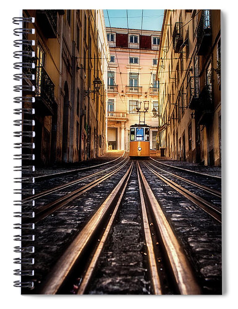 Lisbon Spiral Notebook featuring the photograph Bica by Jorge Maia