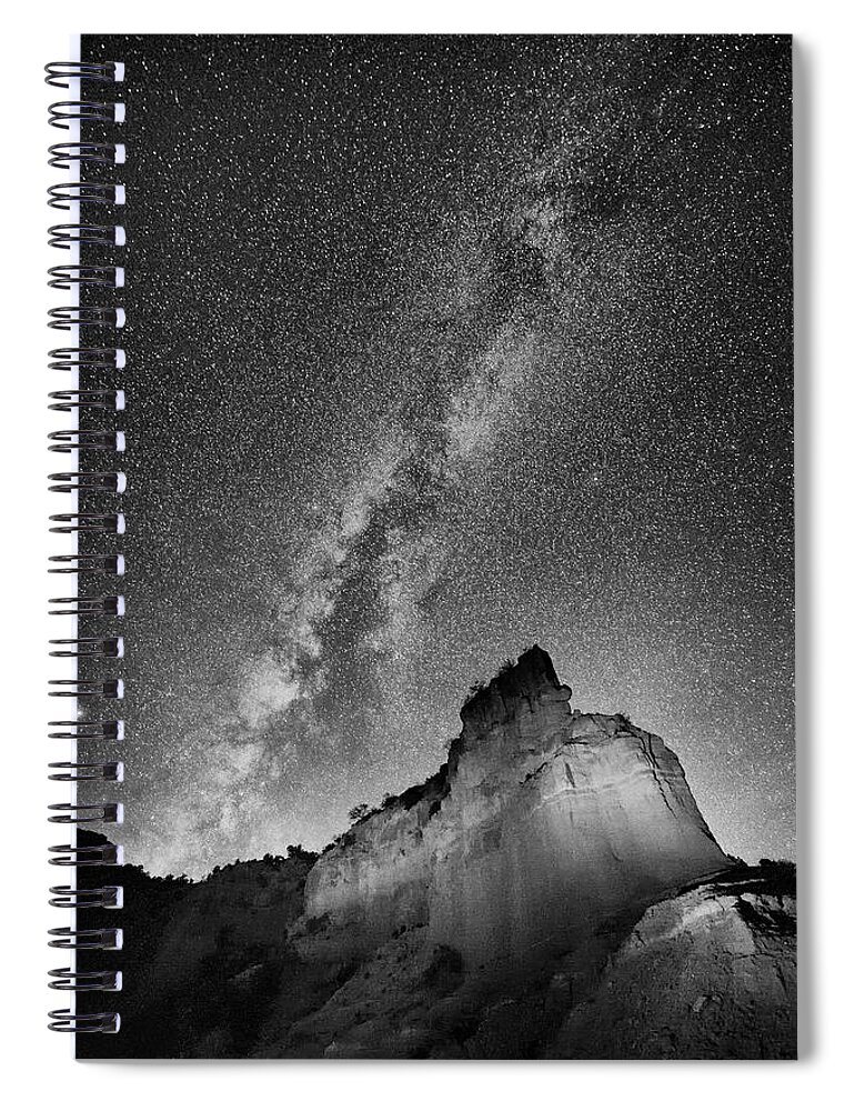 Caprock Canyons State Park Spiral Notebook featuring the photograph Big and Bright in Black and White by Stephen Stookey