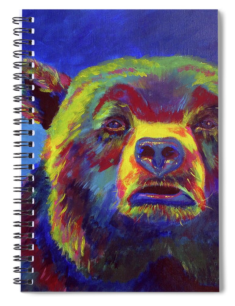 Bear Spiral Notebook featuring the painting Big Bear by Sara Becker