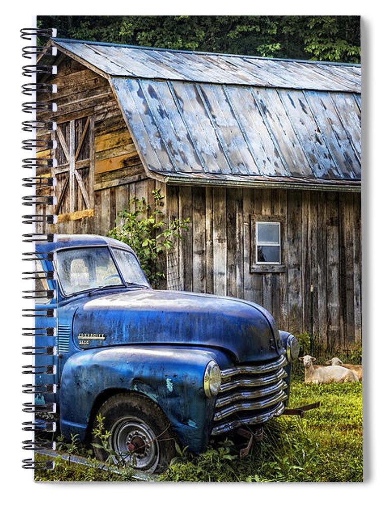 1940s Spiral Notebook featuring the photograph Big Blue at the Farm by Debra and Dave Vanderlaan