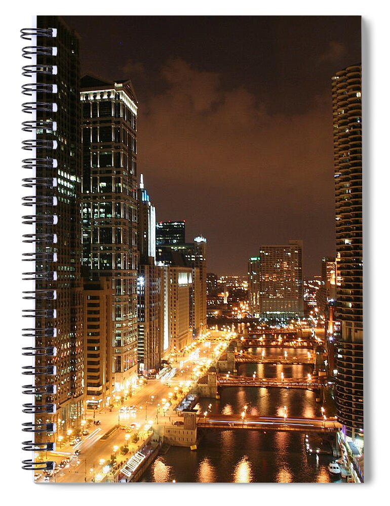 Cityscape Spiral Notebook featuring the photograph Big City Lights by Julie Lueders 