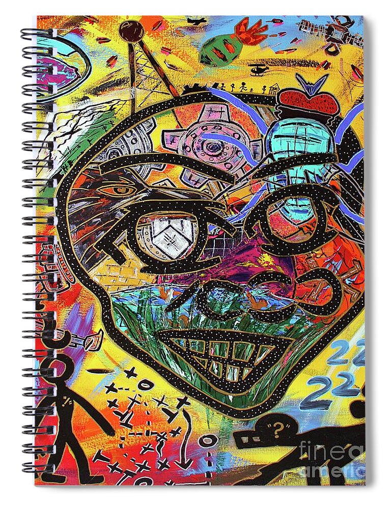 Acrylic Spiral Notebook featuring the painting Big Games by Odalo Wasikhongo
