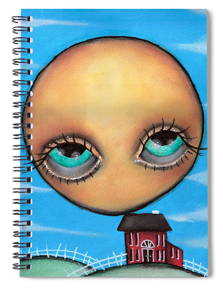 Sun Spiral Notebook featuring the painting Big Huge Sun by Abril Andrade