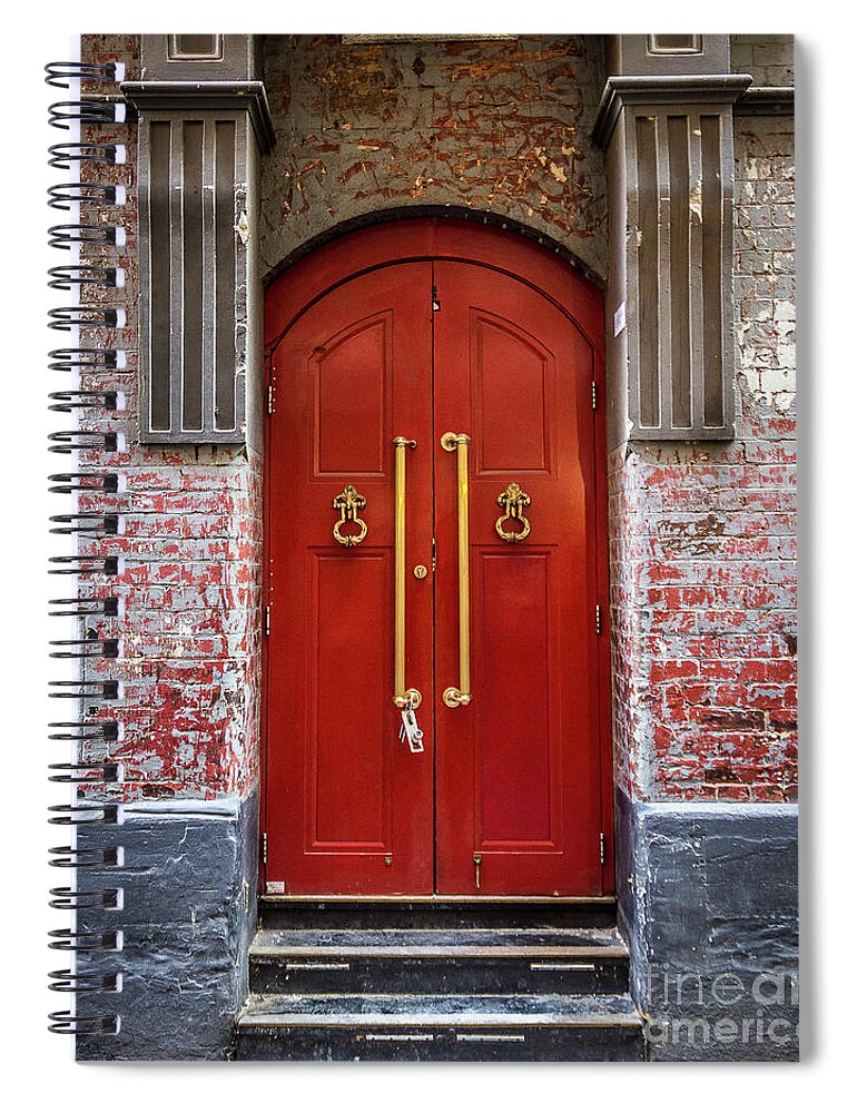 Doors Spiral Notebook featuring the photograph Big Red Doors by Perry Webster