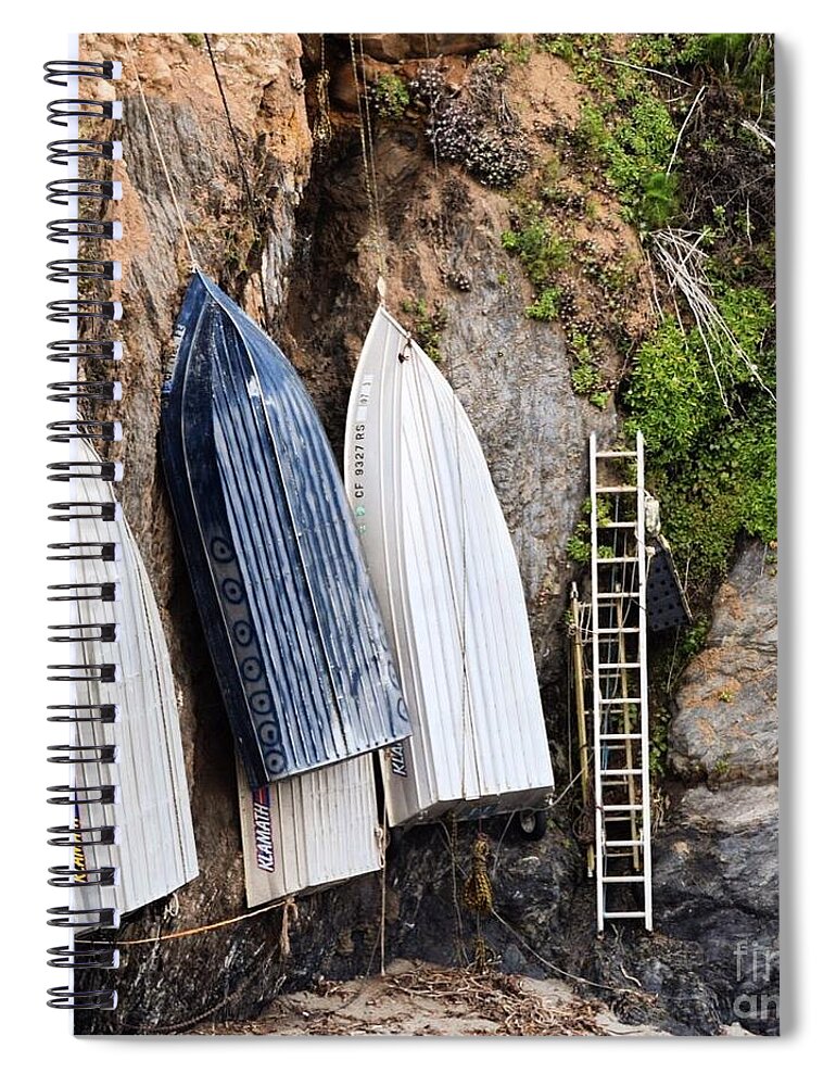 Big Sur Spiral Notebook featuring the photograph Big Sur Boats by Jeff Hubbard