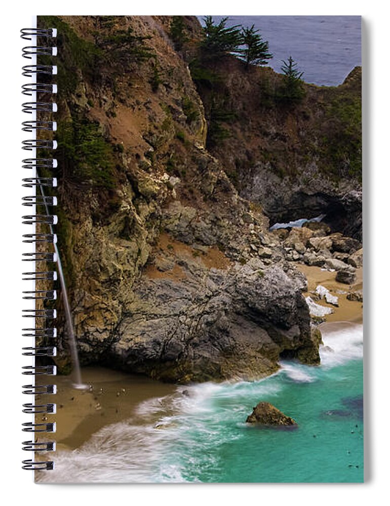 California Spiral Notebook featuring the photograph Big Sur Waterfall by Dillon Kalkhurst