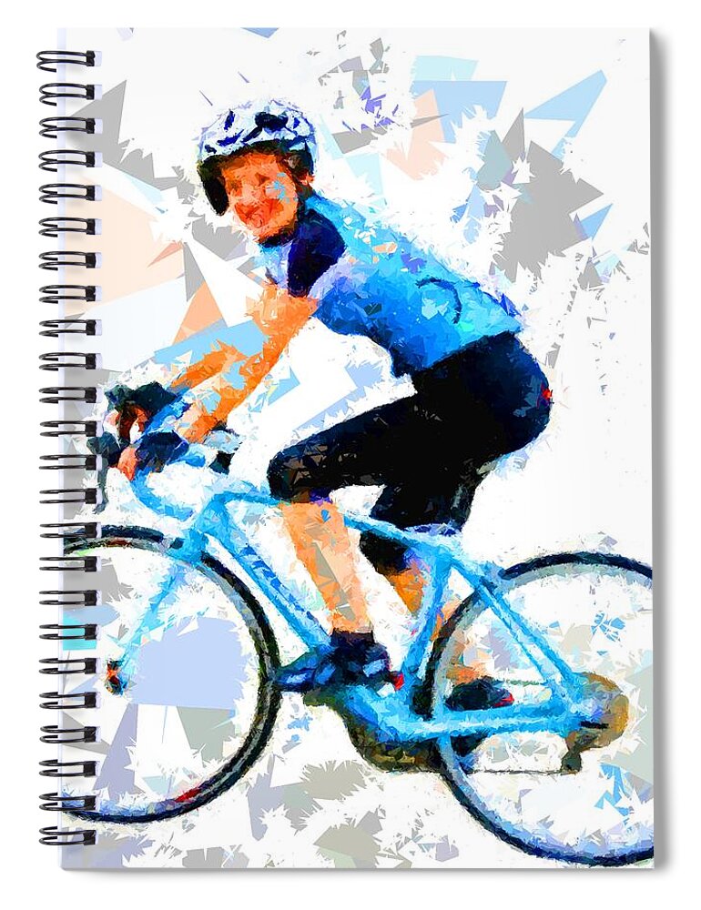 Bike Spiral Notebook featuring the painting Biker 1 by Movie Poster Prints