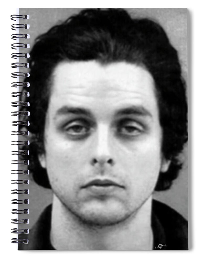 Billie Joe Armstrong Spiral Notebook featuring the painting Billie Joe Armstrong Mug Shot Black And White 2003 by Tony Rubino