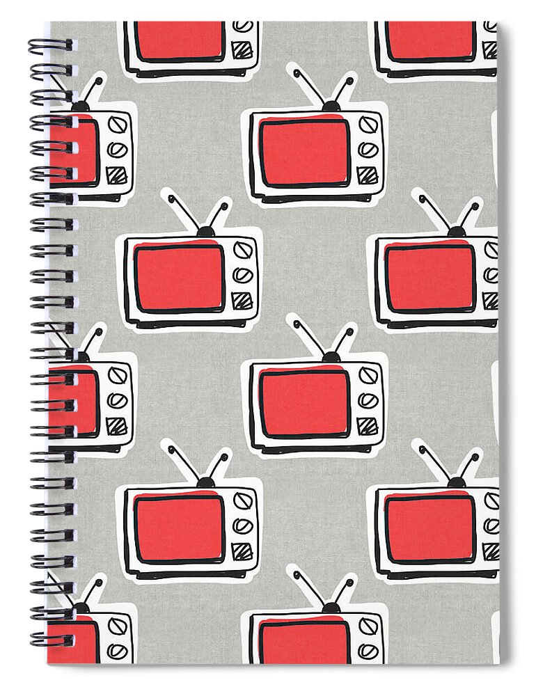 Tv Spiral Notebook featuring the digital art Binge Watching- Art by Linda Woods by Linda Woods