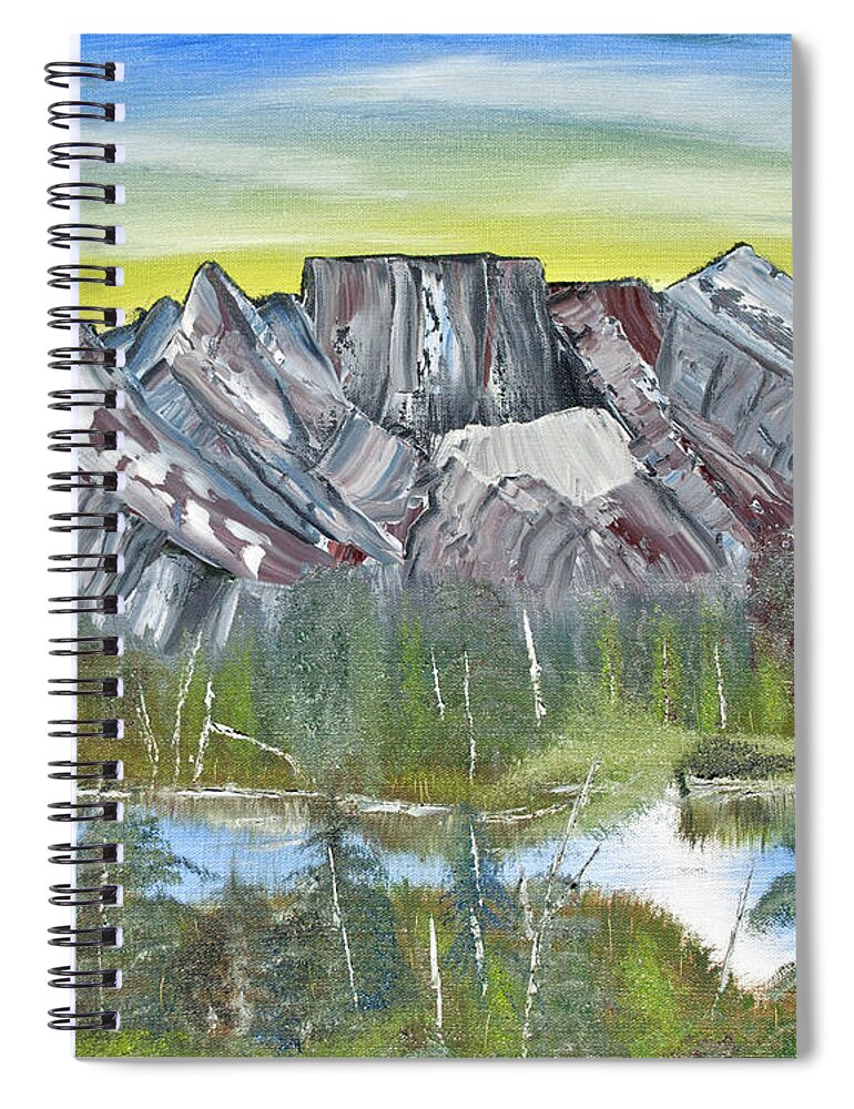 Oil On Canvas Spiral Notebook featuring the painting Birch Mountains by Joseph Summa