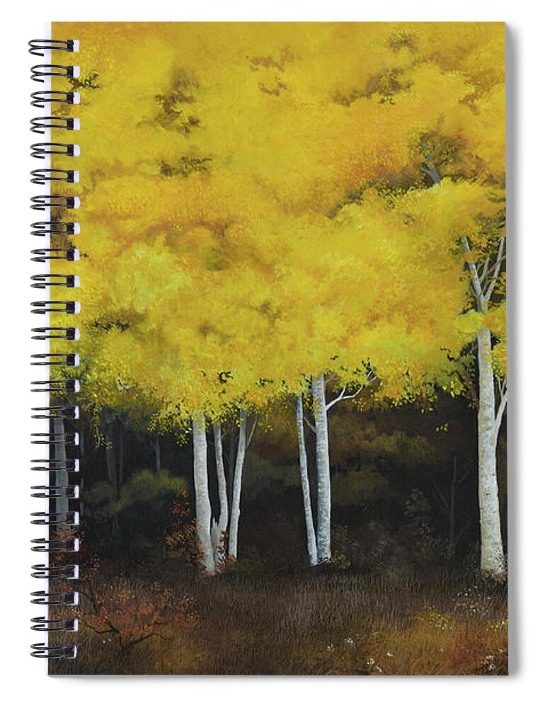 Birches Spiral Notebook featuring the painting Birches by Charles Owens