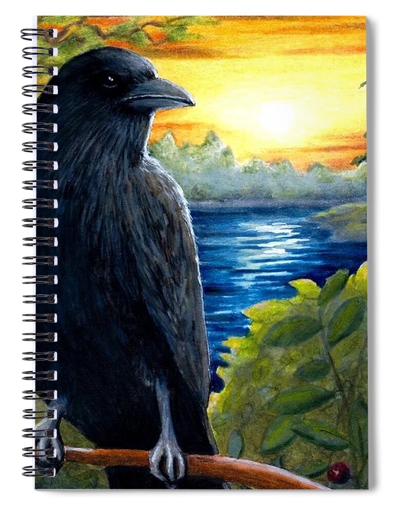 Bird Spiral Notebook featuring the painting Bird 63 by Lucie Dumas