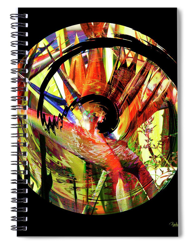 Abstract Spiral Notebook featuring the digital art Bird of Paradise Lost by Barbara Berney
