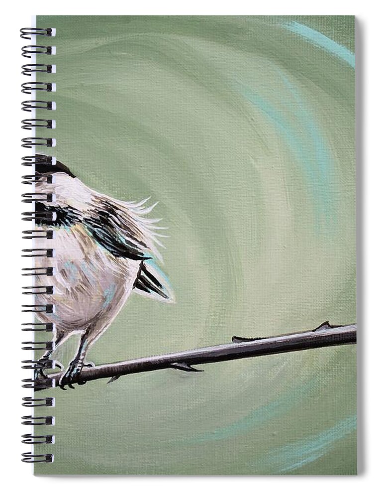 Birds Spiral Notebook featuring the painting Bird on a Branch by Elizabeth Robinette Tyndall