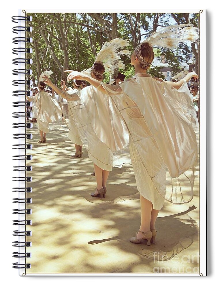 1920's Follies Spiral Notebook featuring the photograph Birds of a Feather Follies by Lilliana Mendez